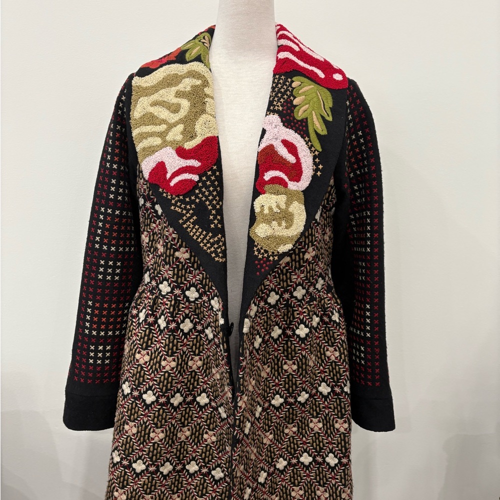 Just Cavalli by Roberto Cavalli Rare Embroidered Wool Coat – Made in Italy